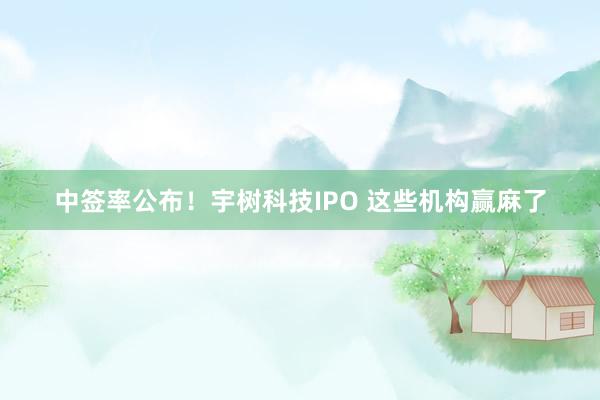 中签率公布！宇树科技IPO 这些机构赢麻了
