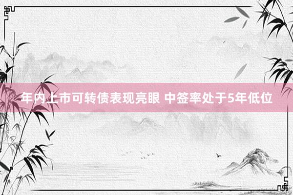 年内上市可转债表现亮眼 中签率处于5年低位