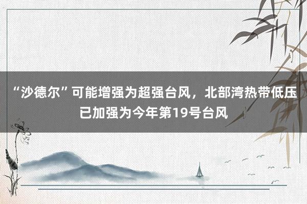 “沙德尔”可能增强为超强台风，北部湾热带低压已加强为今年第19号台风