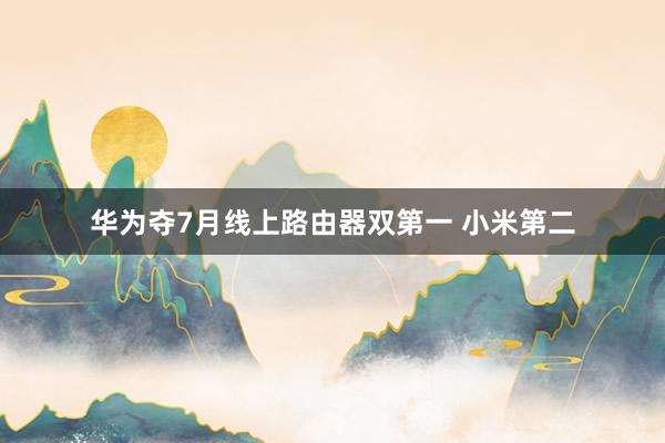 华为夺7月线上路由器双第一 小米第二