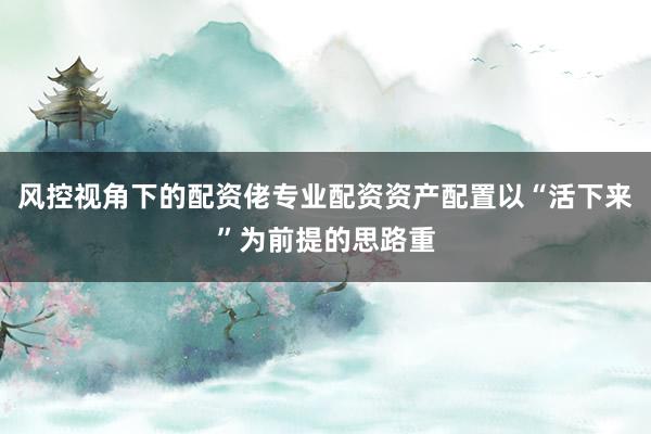 风控视角下的配资佬专业配资资产配置以“活下来”为前提的思路重