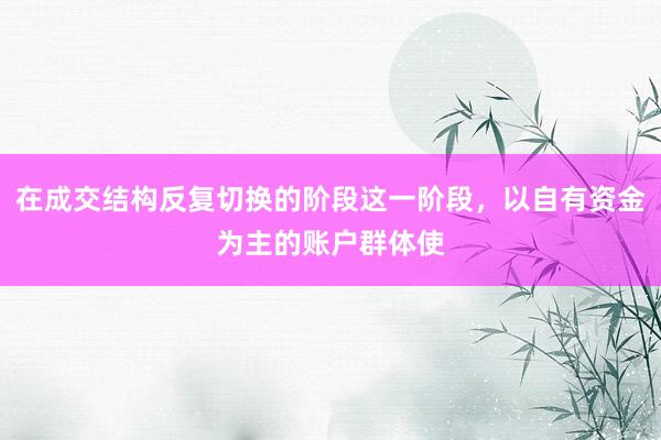 在成交结构反复切换的阶段这一阶段，以自有资金为主的账户群体使