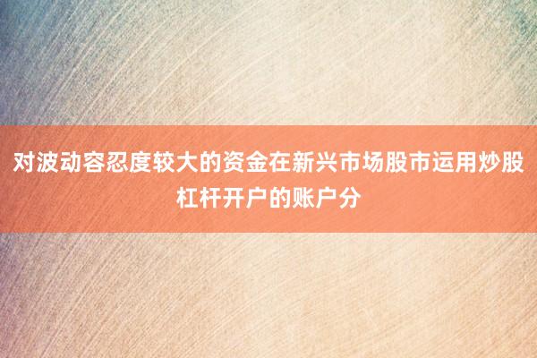 对波动容忍度较大的资金在新兴市场股市运用炒股杠杆开户的账户分