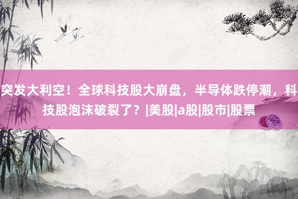 突发大利空！全球科技股大崩盘，半导体跌停潮，科技股泡沫破裂了？|美股|a股|股市|股票