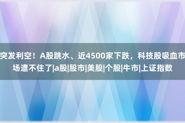 突发利空！A股跳水、近4500家下跌，科技股吸血市场遭不住了|a股|股市|美股|个股|牛市|上证指数