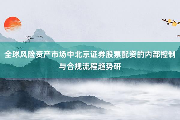 全球风险资产市场中北京证券股票配资的内部控制与合规流程趋势研