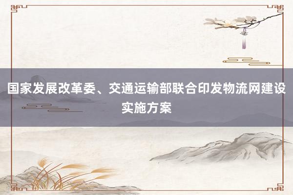 国家发展改革委、交通运输部联合印发物流网建设实施方案
