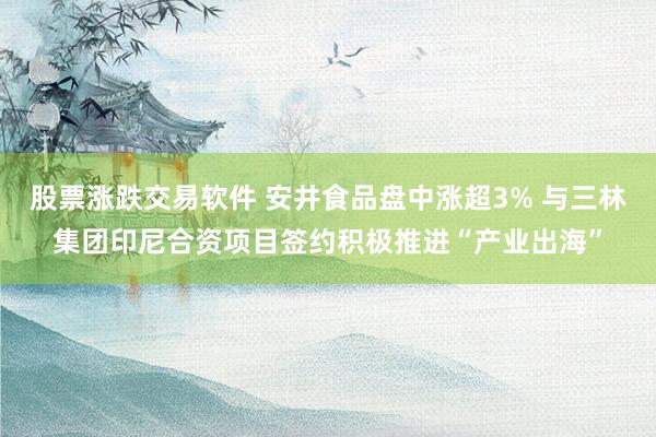 股票涨跌交易软件 安井食品盘中涨超3% 与三林集团印尼合资项目签约积极推进“产业出海”