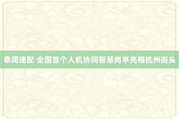 泰简速配 全国首个人机协同智慧岗亭亮相杭州街头