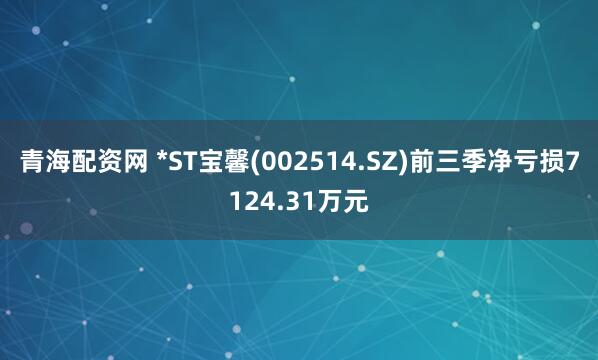 青海配资网 *ST宝馨(002514.SZ)前三季净亏损7124.31万元